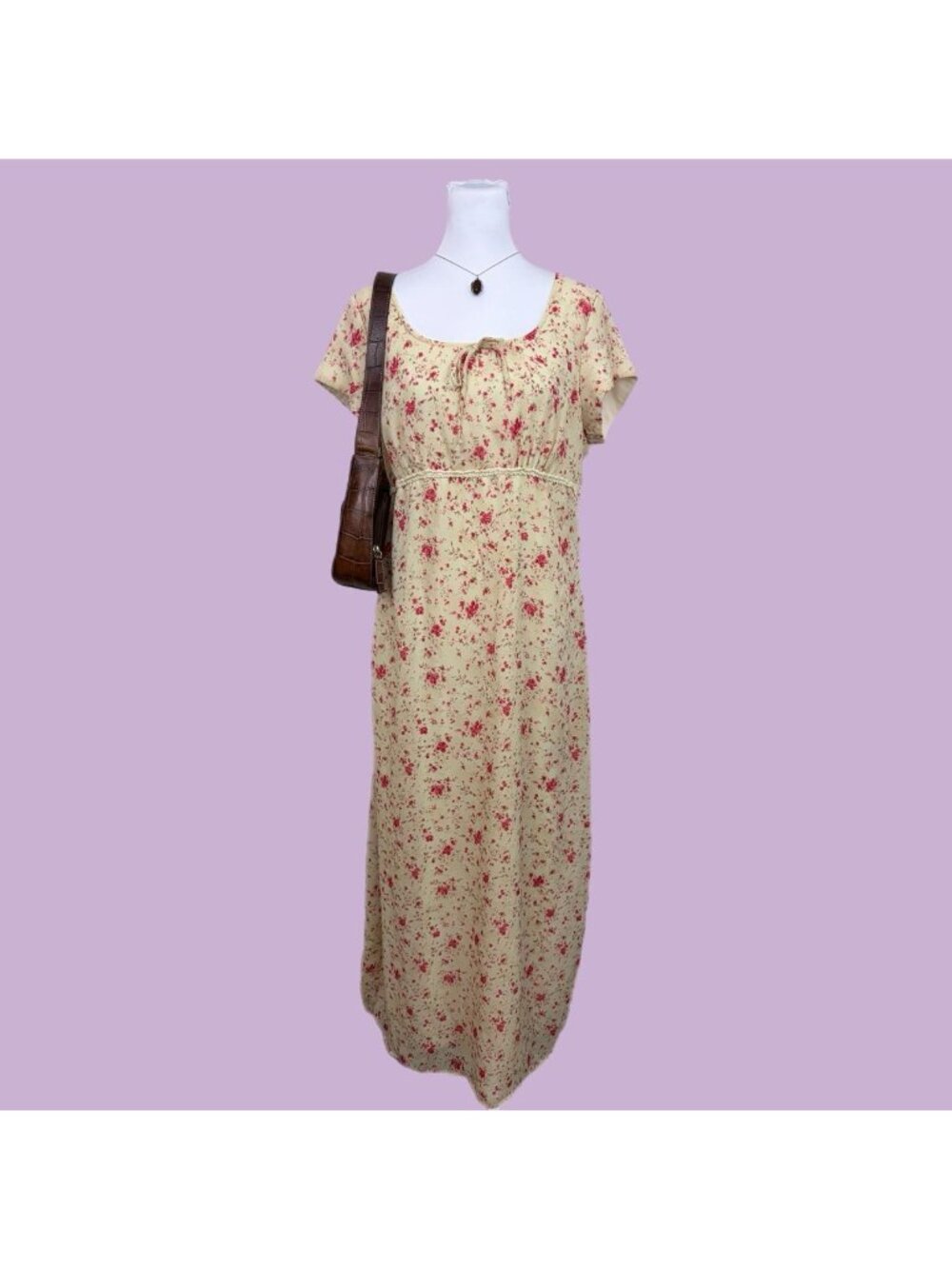 90s ditsy floral coquette dress